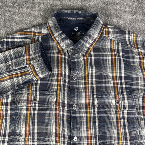Kuhl Other - KUHL Men Blue Plaid Long Sleeve Button Up Shirt Outdoor Hiking Workwear Size L